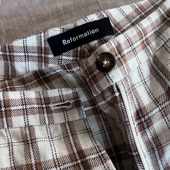 Reformation Verano Plaid Linen Pants - Picture 4 of 6